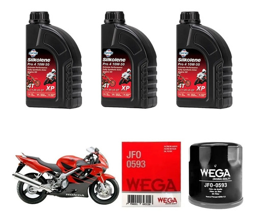 Kit Service Honda Cbr 600 F2 F3 F4 Silko Sinte Filtro Sia+