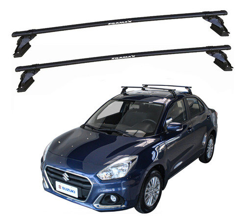 Barras De Techo Eqmax Acero Suzuki Dzire 2012+ Negro