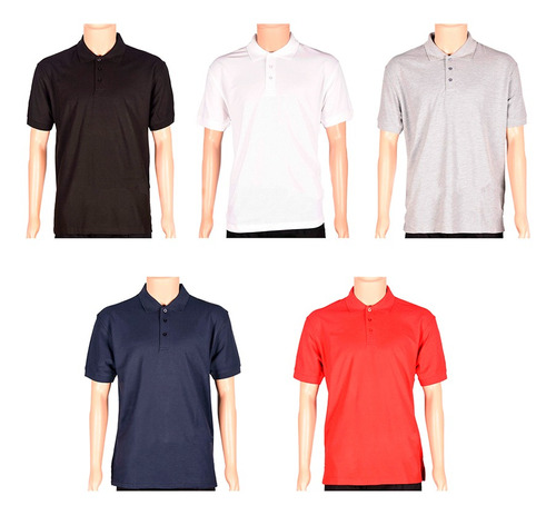 Remera Polo Manga Corta Pack 5 Unidades - Mundo Trabajo