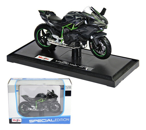 Modelo de juguete Maisto 1:18 Kawasaki Ninja H2r para Moto Core como se muestra