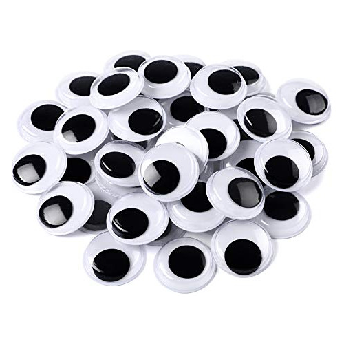 Ojos Moviles Plasticos Adhesivos Para Manualidades 200u 10mm