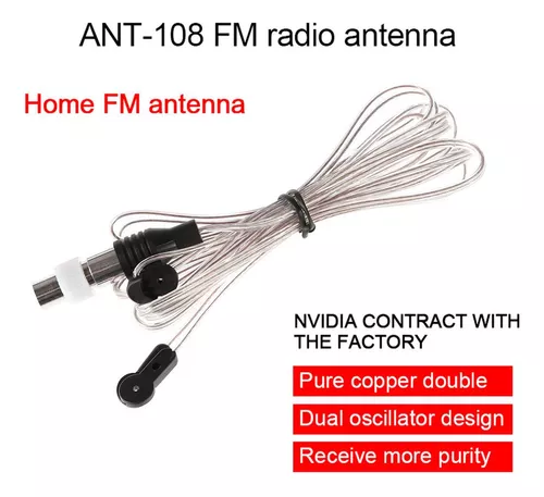 Antena receptor de radio FM, antena dipolo FM, antena interior FM