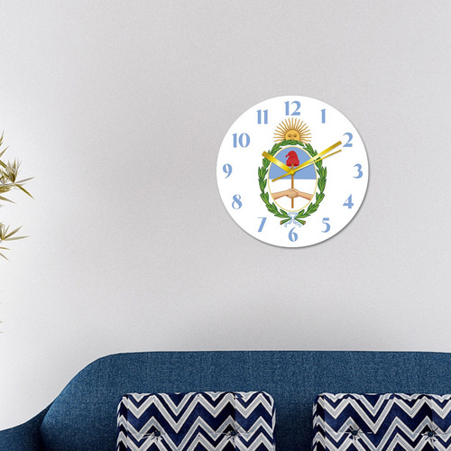 Reloj De Pared Escudo Argentino Bandera Argentina 30cm