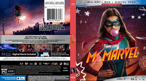 Ms. Marvel 2022 En Bluray. 2 Discos. Audio Ing/esp. Lat 5.1