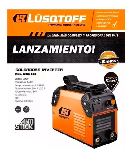 Imagen 3 de 10 de Soldadora Lusqtoff Inverter Megairon 140 Con Accesorios