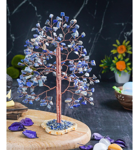Arbol De La Vida De Lapislazuli Con Base Para Hogar Lapis Lazuli (copper Wire)