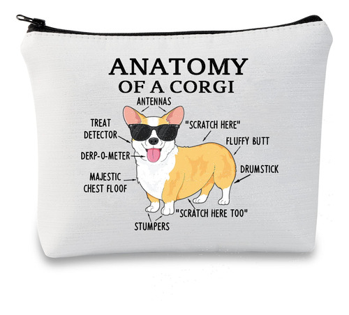 Corgi Lover Gift Anatomy Of A Corgi, Bolsa De Maquillaje Cor