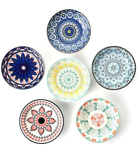 Set 6 Bowls/platos Salsas, Porcelana 4  (colorido) 3 Oz.