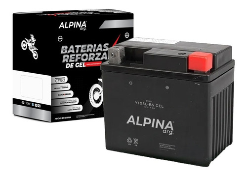 Imagen 1 de 4 de Bateria Alpina Ytx5l-bs Gel Honda Cg 125 150 Titan Esd