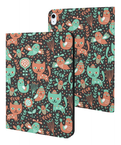 Funda Protectora Tpu Diseño Gato Pajaro Para iPad Air5 Air4