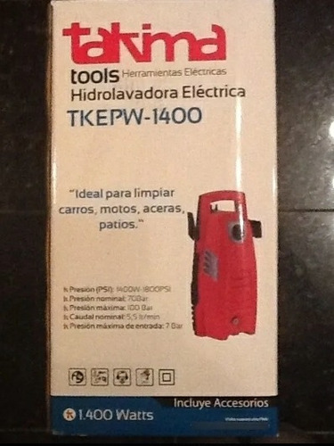 Hidrolavadora Hidrojet Takima 1400 Watts Nueva.