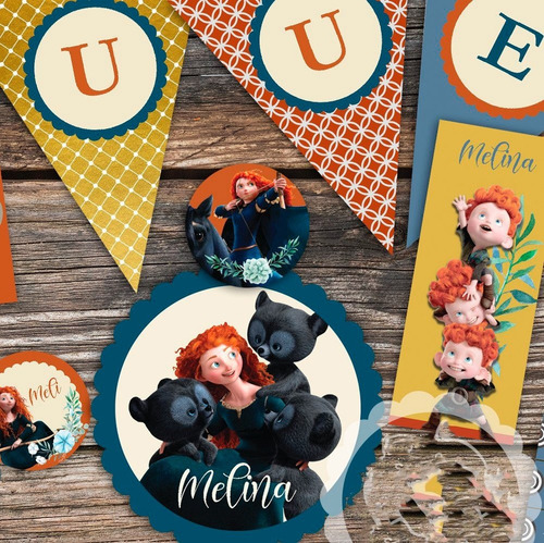 Kit Imprimible Merida Valiente Brave Princesa Disney W109