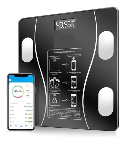 Bascula Inteligente Pesa Bluetooth Vidrio Templa Digital