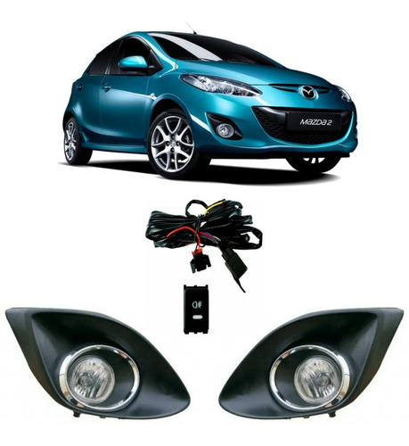 Kit Neblineros Mazda 2 2010 - 2014 Con Luces Led