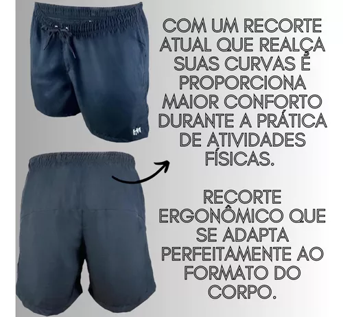 Conjunto Kit Short Tactel Camiseta Algodão Brasil Masculino