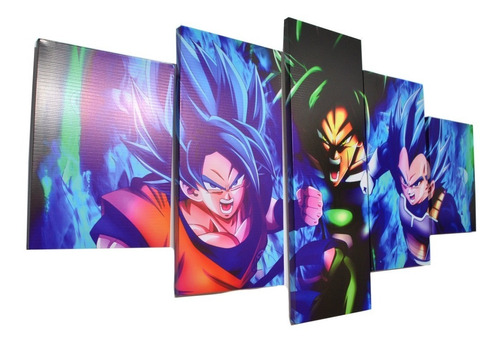 Cuadro Poliptico De Sayayin Goku Vegeta  150x80 Con Bastidor