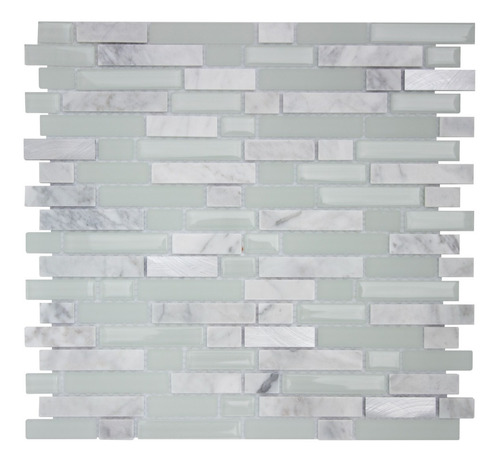 11 X Malla Mosaico Decorativa Cenefa Vidrio Marmol Blanco