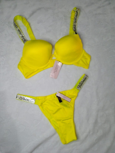 Conjunto Lenceria Vs Amarillo Neon