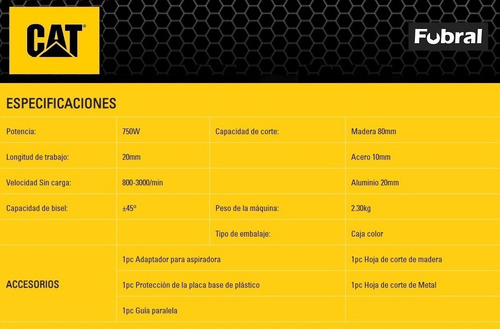 Imagen 5 de 9 de Sierra Caladora Caterpillar 750watts Dx54 Fubral