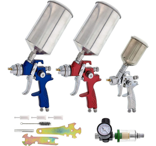  Brand Hvlp Spray  Set   Sprays With Cups, Air Regulato...