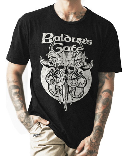 Playera Baldur's Gate 3 / Chase / Negra