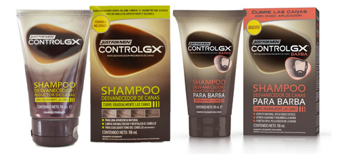 Kit Barba + Cabello Just For Men Shampoo Control Gx Canas