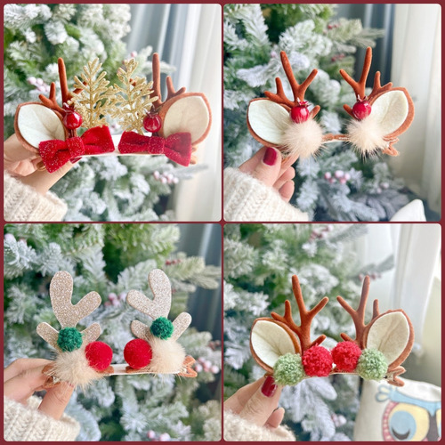 10 Pares De Diademas De Navidad Pinzas Para El Pelo Navidad
