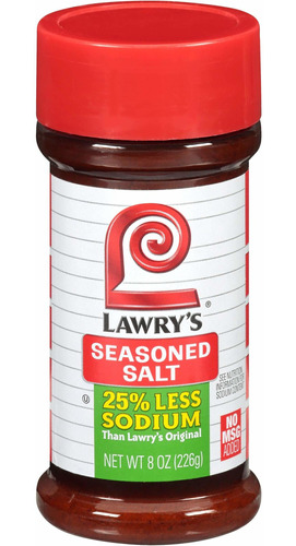 Lawry's 25% Menos Sal Sazonada De Sodio, 8 Onzas