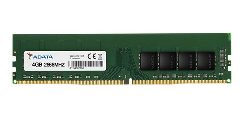 Imagen 3 de 4 de Memoria Ram Adata Premier 4 Gb 2666mhz Ddr4 Udimm Blister Pc