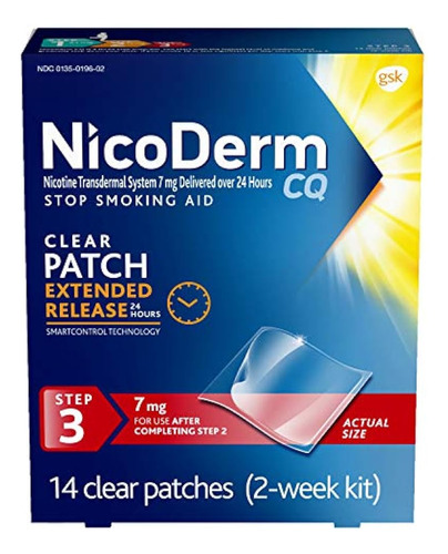 Nicoderm Cq 7 Mg Paso 3 Parches De Nicotina Para Ayudar A De