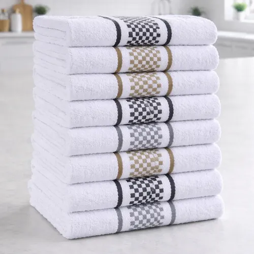 Kit 10 Panos De Prato Felpudo  Atoalhado Premium Luxo 40x60 Multicolorido Quadriculado