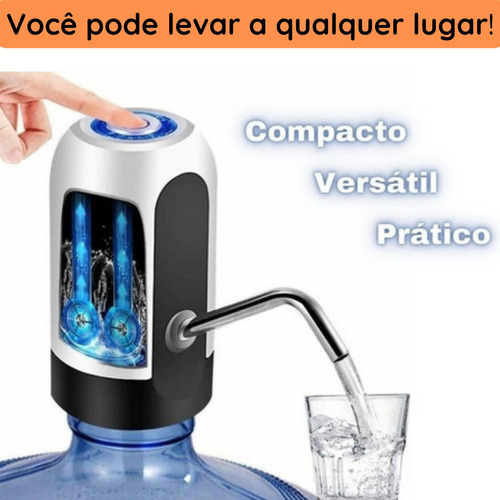 Kit 3 Bomba Elétrica Recarregável Usb Para Galão De Água