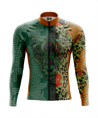 Jersey Ciclismo Maillot Mtb Verde Jaguar Manchas Adornado