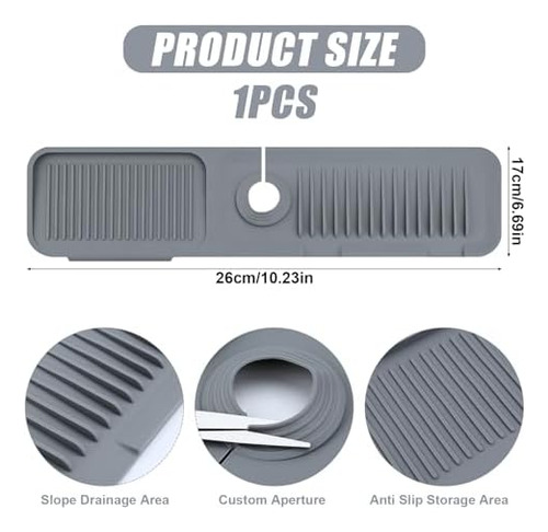 Tapete De Drenaje De Silicona De 24 Pulgadas Para Cocina, Pr