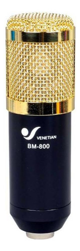 Micrófono Venetian BM-800 Condensador Cardioide color negro/dorado
