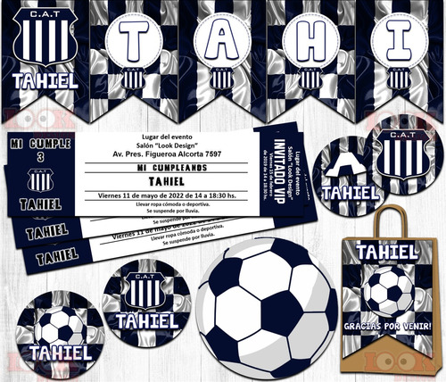 Kit Imprimible Candy Talleres Córdoba Fútbol Personalizado