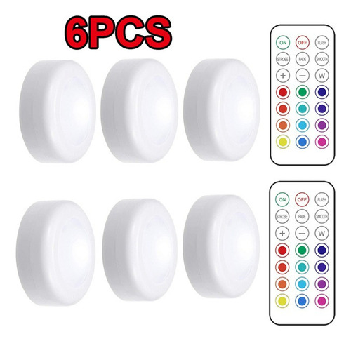 De 6 Piezas De Luz Nocturna Led Con Control Remoto