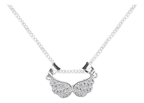 Dije Y Cadena Alas Angel Zirconia Plata 925 Con Envio