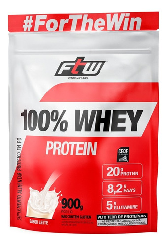 Whey Protein 100% Concentrado Refil 900g Ftw Sabor Leite (900g)