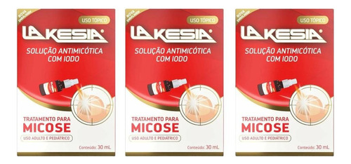 Kit Lakesia Solução Antimicótica Spray C/ 3unidades 30ml Cd