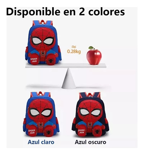 Fwefww Mochila Spider Man 3d Escolar Primaria M