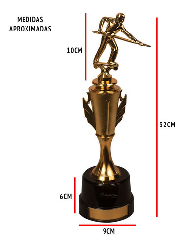 Imagem 2 de 4 de Troféu Piazza Snooker 37cm