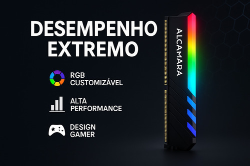 Memória Ram Alcamara 16gb Ddr4 3200mhz Rgb Gamer Jogos