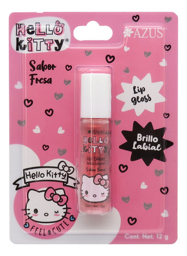 Caja 15 Pzs Lip Gloss Hello Kitty Sabor Fresa 12gr