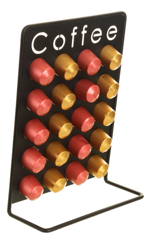 Suporte Porta Cápsulas De Café Aramado Preto Tipo Nespresso