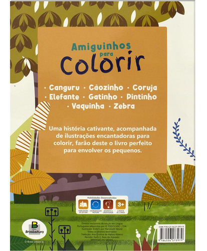 Amiguinhos para Colorir: Zebra, de © Todolivro Ltda.. Editorial Brasileitura, capa mole em português, 2022