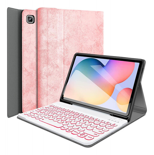 Funda+teclado Wineecy Para Galaxy Tab S6 Lite 10.4ø 2020 Ros
