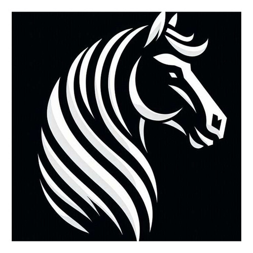 Vinilo 60x60cm Caballo Horse Vector Minimal Equino M2