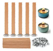 Comprar 100 Mechas De Madera Para Velas, Mechas De Madera Onduladas.