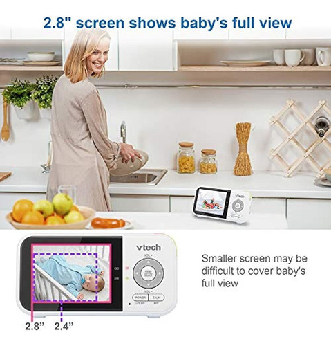 Vtech Vm819-2 Video Baby Monitor Con Batería De 19 Horas De